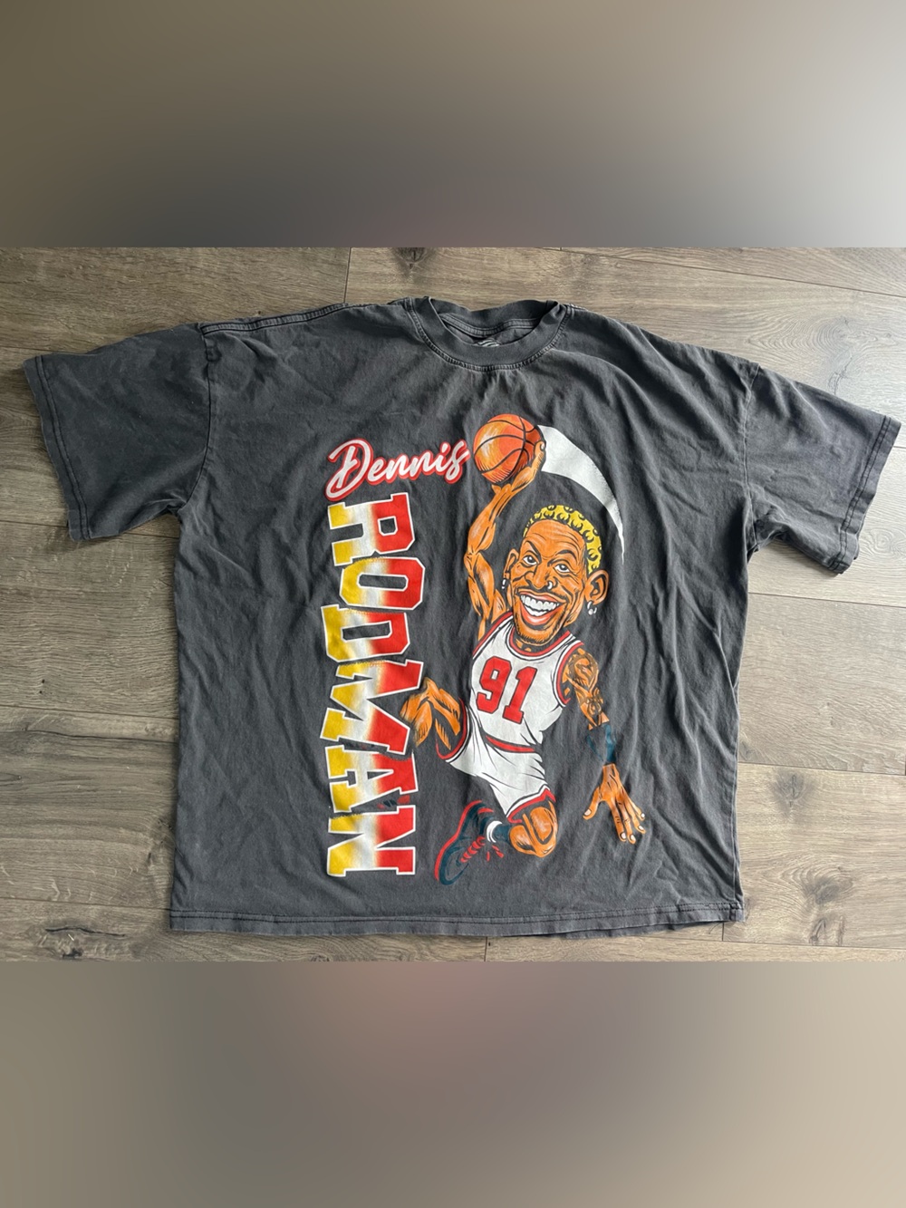 Fashion Nova Dark Gray Dennis Rodman Graphic Tee